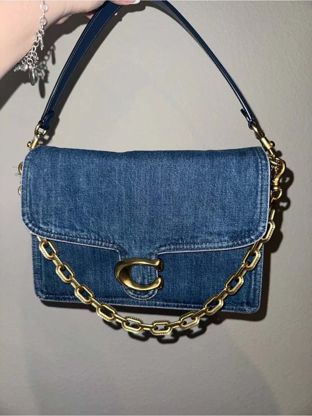 Coach Denim Chain Tabby 30 + Matching Wallet
